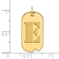 14k Polished Letter E Initial Dog Tag Pendant-YC1439E