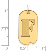 14k Polished Letter F Initial Dog Tag Pendant-YC1439F