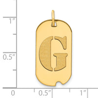 14k Polished Letter G Initial Dog Tag Pendant-YC1439G