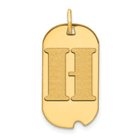 14k Polished Letter H Initial Dog Tag Pendant-YC1439H
