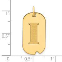14k Polished Letter I Initial Dog Tag Pendant-YC1439I