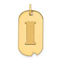 14k Polished Letter I Initial Dog Tag Pendant-YC1439I
