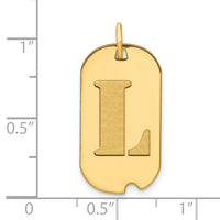 14k Polished Letter L Initial Dog Tag Pendant-YC1439L