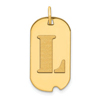 14k Polished Letter L Initial Dog Tag Pendant-YC1439L