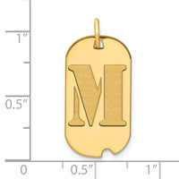 14k Polished Letter M Initial Dog Tag Pendant-YC1439M