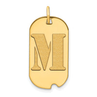 14k Polished Letter M Initial Dog Tag Pendant-YC1439M