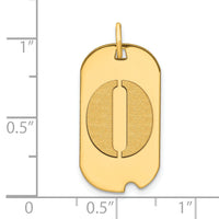 14k Polished Letter O Initial Dog Tag Pendant-YC1439O