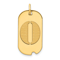 14k Polished Letter O Initial Dog Tag Pendant-YC1439O
