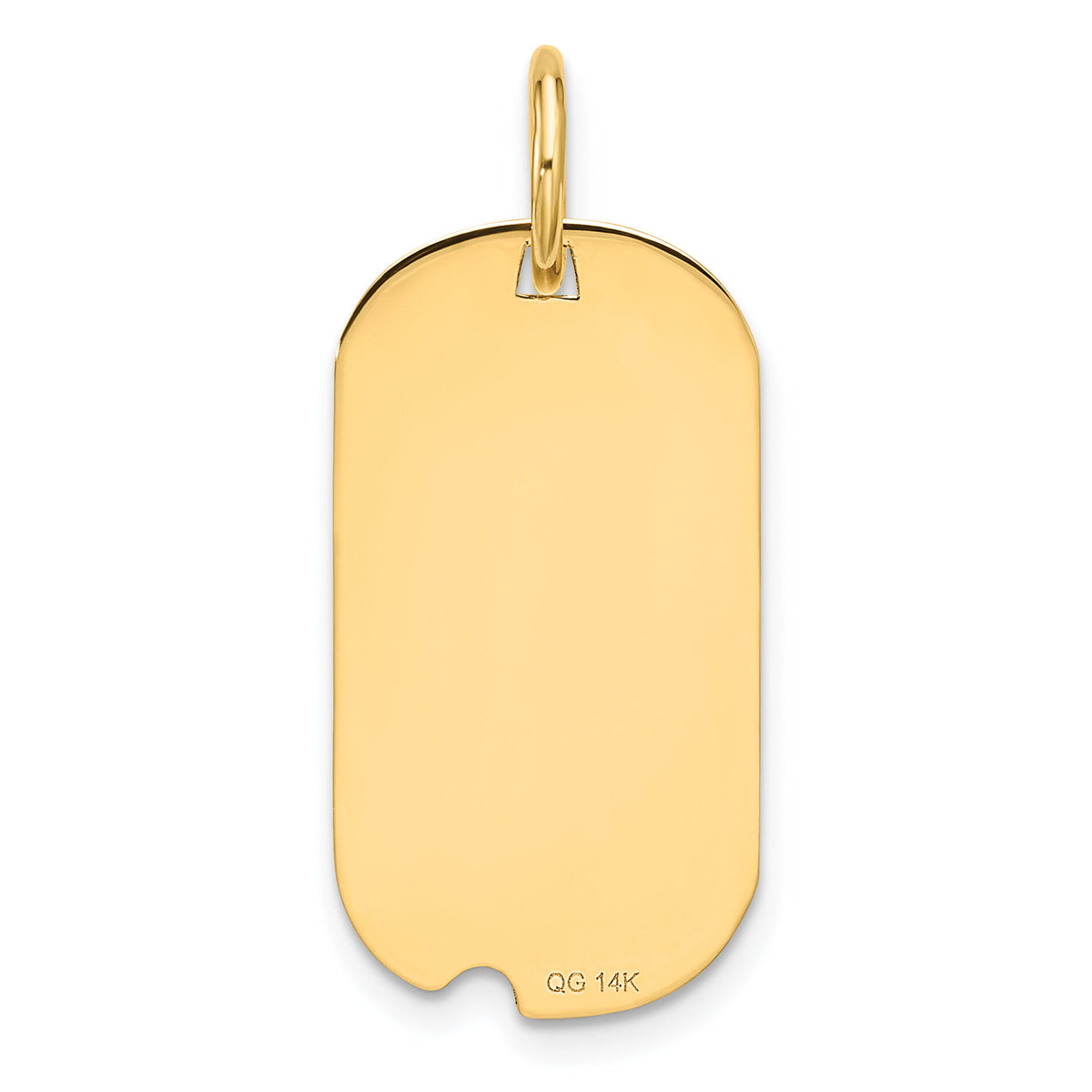 14k Polished Letter P Initial Dog Tag Pendant-YC1439P