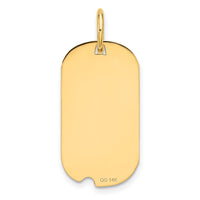 14k Polished Letter P Initial Dog Tag Pendant-YC1439P