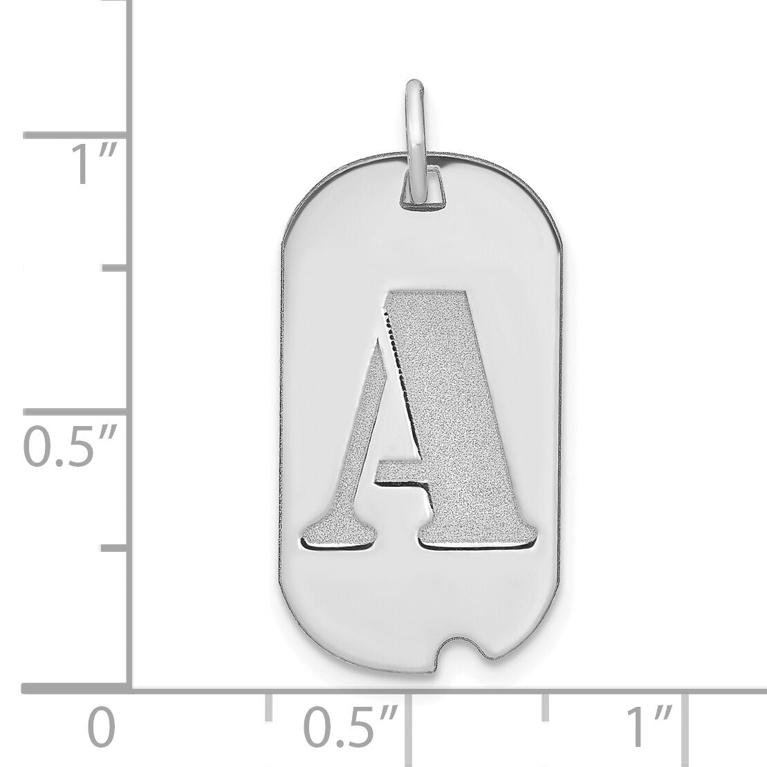 14kw Polished Letter A Initial Dog Tag Pendant-YC1439WA