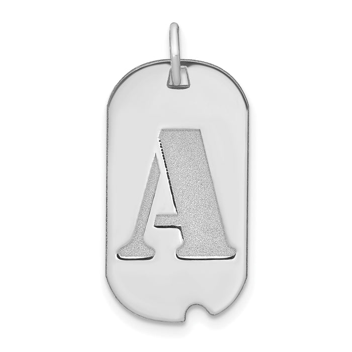 14kw Polished Letter A Initial Dog Tag Pendant-YC1439WA