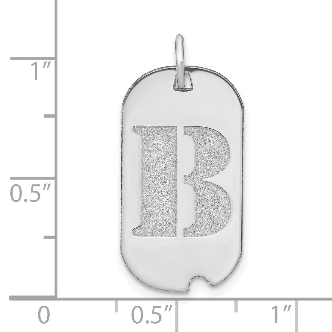 14kw Polished Letter B Initial Dog Tag Pendant-YC1439WB