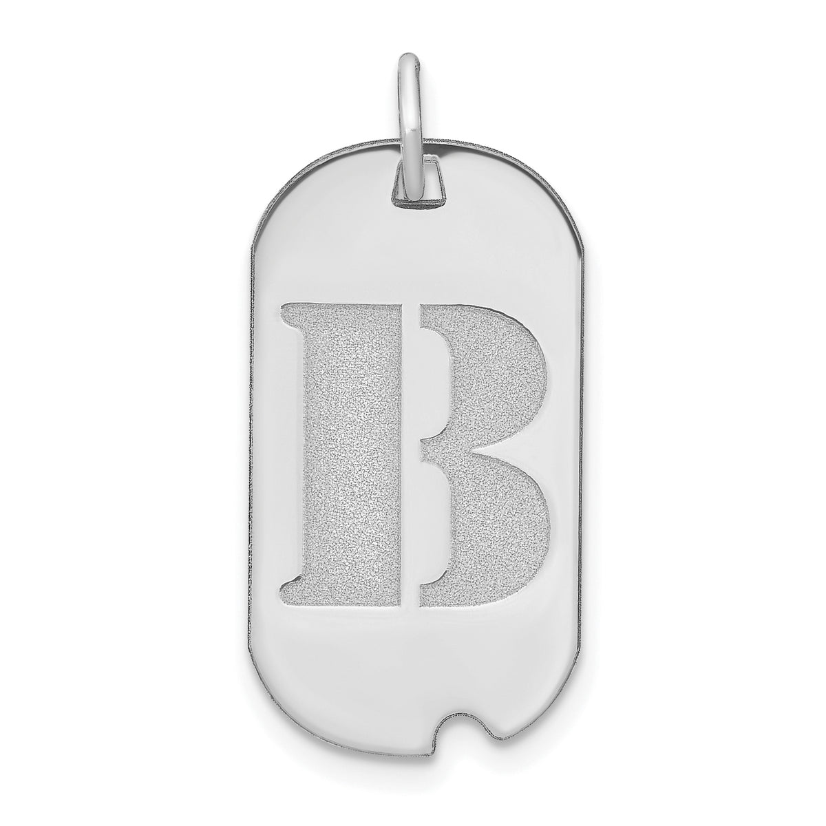 14kw Polished Letter B Initial Dog Tag Pendant-YC1439WB