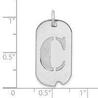 14kw Polished Letter C Initial Dog Tag Pendant-YC1439WC