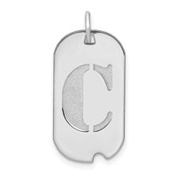 14kw Polished Letter C Initial Dog Tag Pendant-YC1439WC