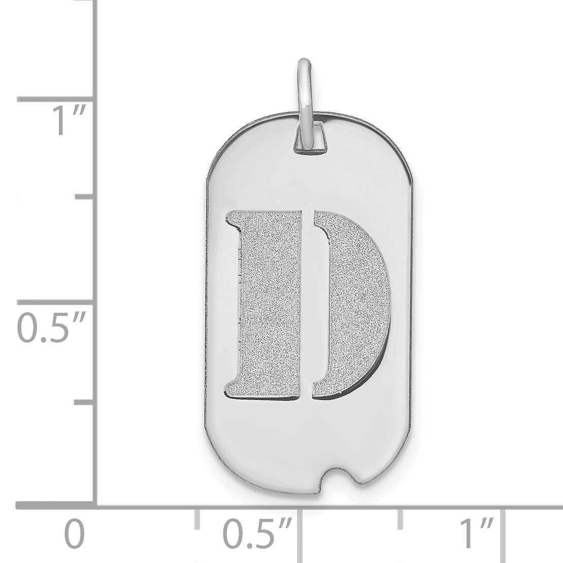 14kw Polished Letter D Initial Dog Tag Pendant-YC1439WD