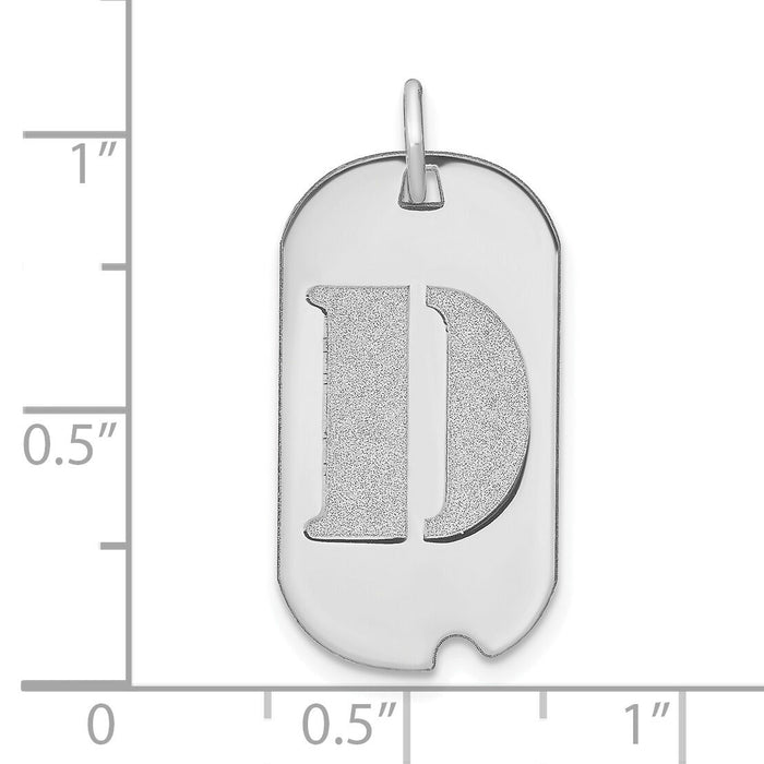 14kw Polished Letter D Initial Dog Tag Pendant-YC1439WD