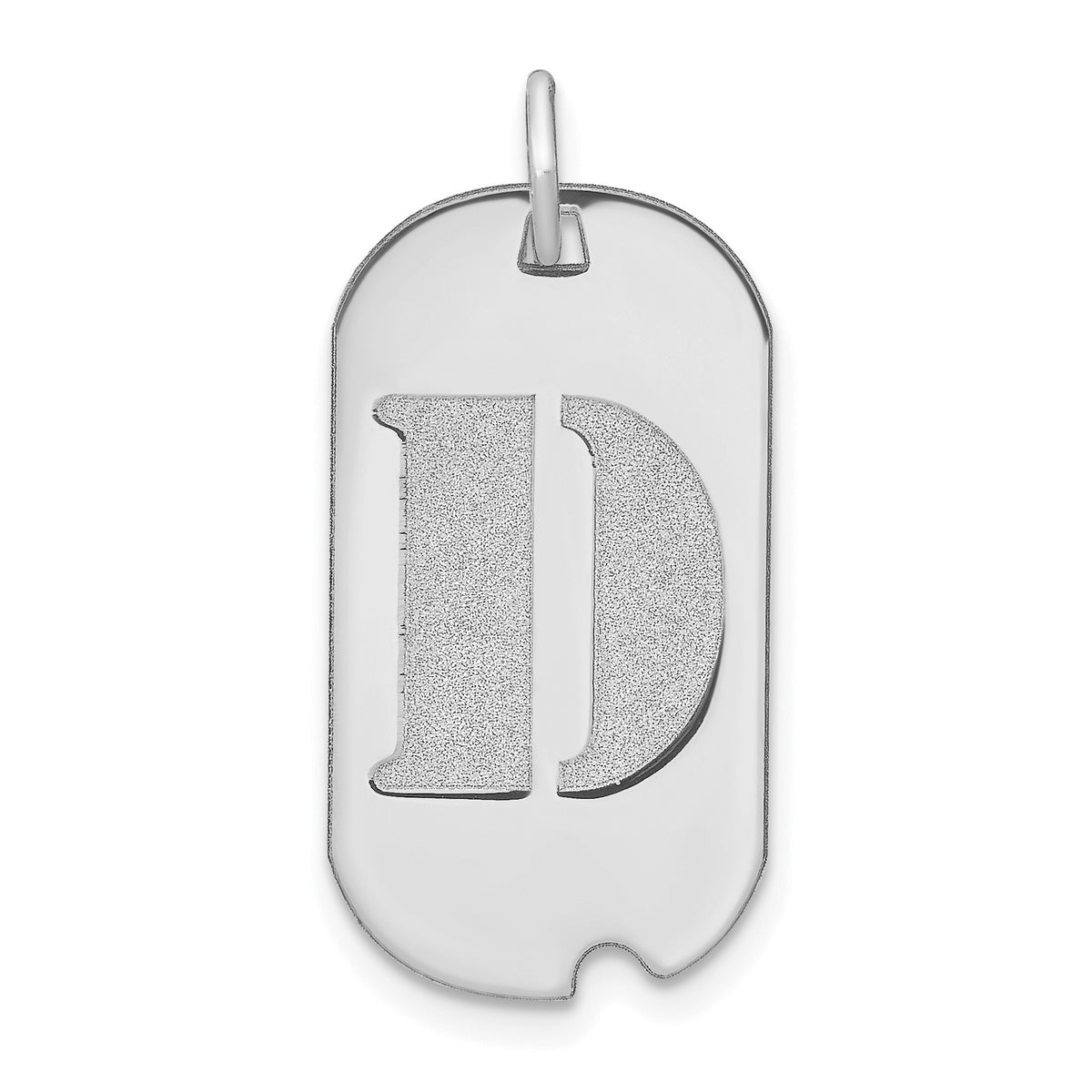 14kw Polished Letter D Initial Dog Tag Pendant-YC1439WD