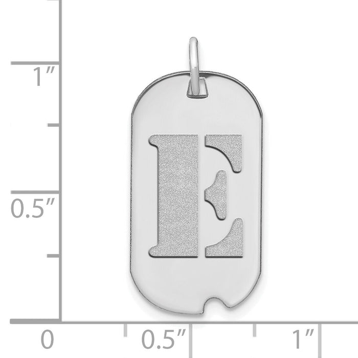 14kw Polished Letter E Initial Dog Tag Pendant-YC1439WE
