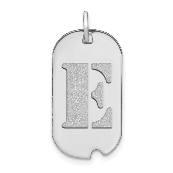 14kw Polished Letter E Initial Dog Tag Pendant-YC1439WE