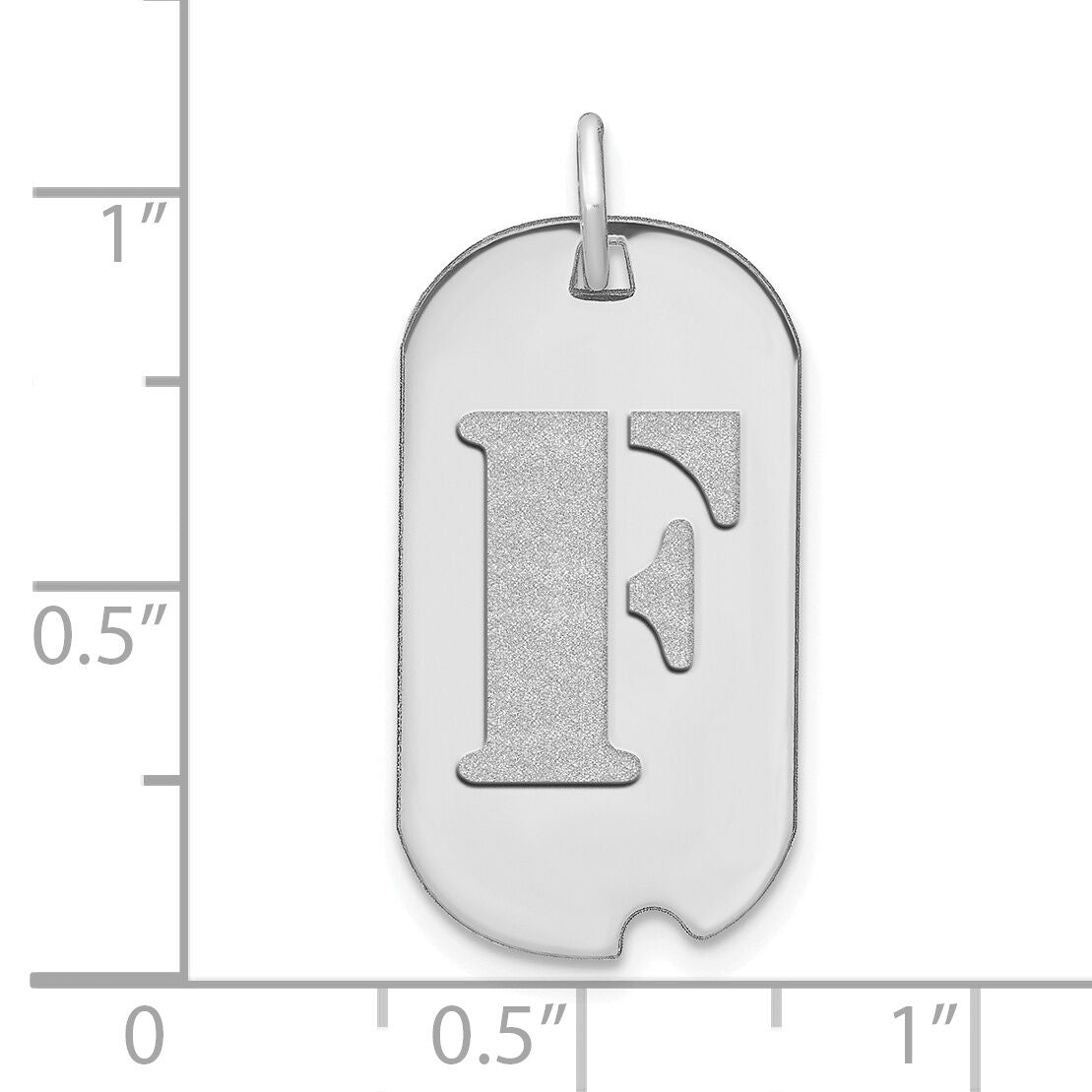 14kw Polished Letter F Initial Dog Tag Pendant-YC1439WF