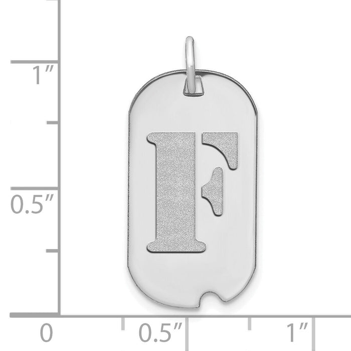 14kw Polished Letter F Initial Dog Tag Pendant-YC1439WF