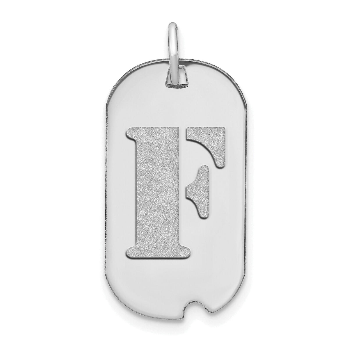 14kw Polished Letter F Initial Dog Tag Pendant-YC1439WF