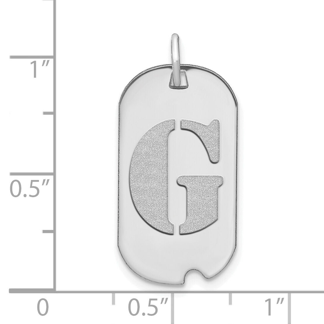 14kw Polished Letter G Initial Dog Tag Pendant-YC1439WG