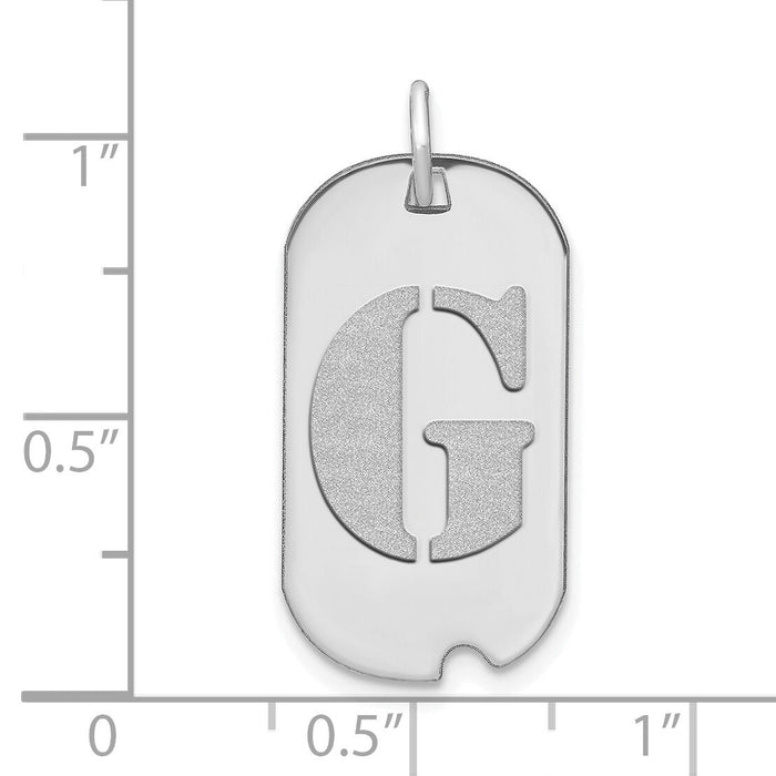 14kw Polished Letter G Initial Dog Tag Pendant-YC1439WG