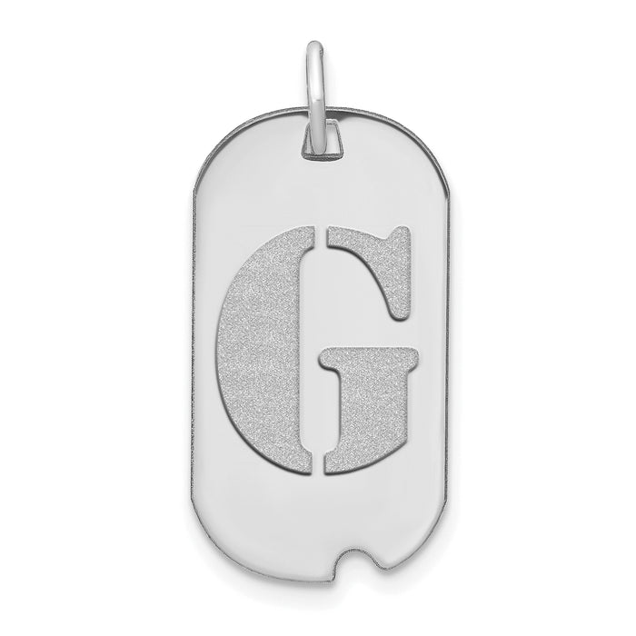 14kw Polished Letter G Initial Dog Tag Pendant-YC1439WG