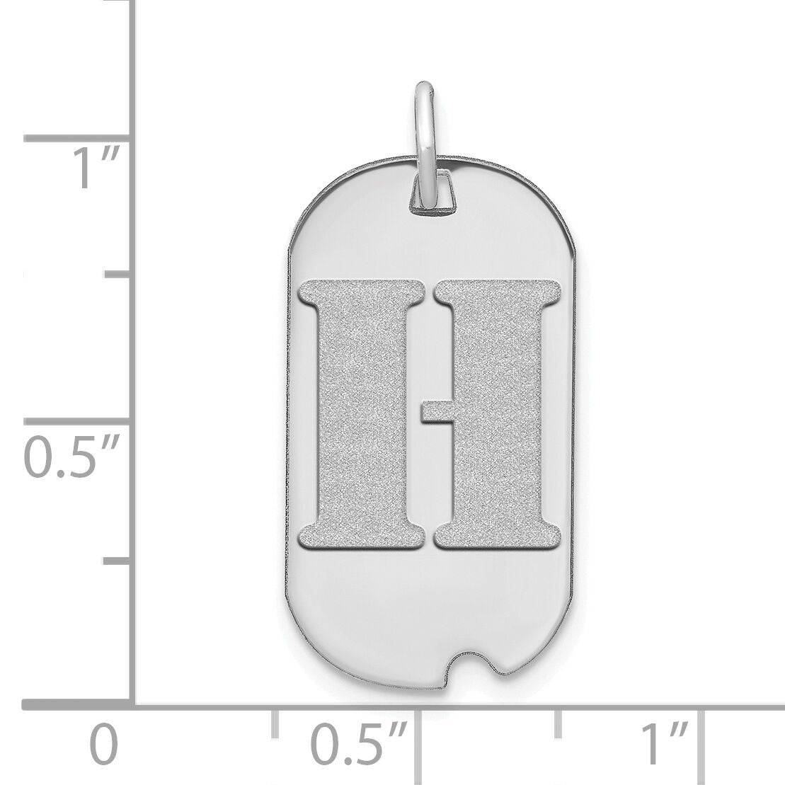 14kw Polished Letter H Initial Dog Tag Pendant-YC1439WH
