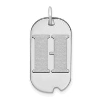 14kw Polished Letter H Initial Dog Tag Pendant-YC1439WH