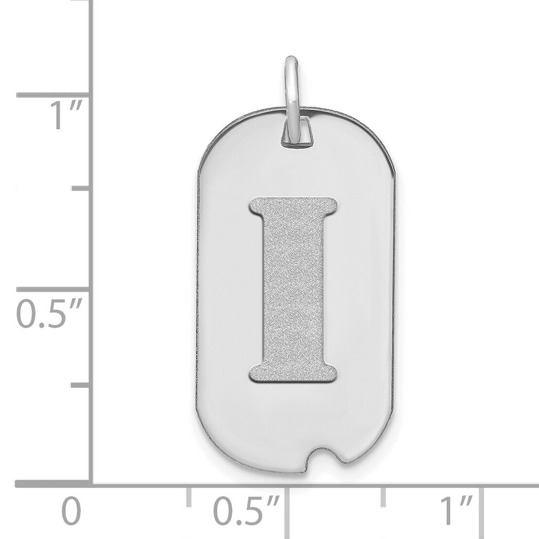 14kw Polished Letter I Initial Dog Tag Pendant-YC1439WI