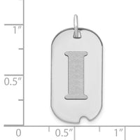 14kw Polished Letter I Initial Dog Tag Pendant-YC1439WI