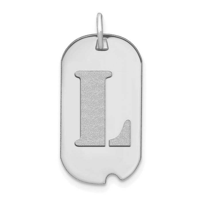 14kw Polished Letter L Initial Dog Tag Pendant-YC1439WL