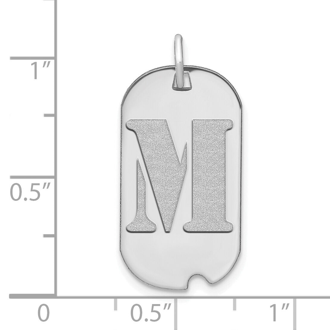 14kw Polished Letter M Initial Dog Tag Pendant-YC1439WM