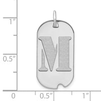 14kw Polished Letter M Initial Dog Tag Pendant-YC1439WM