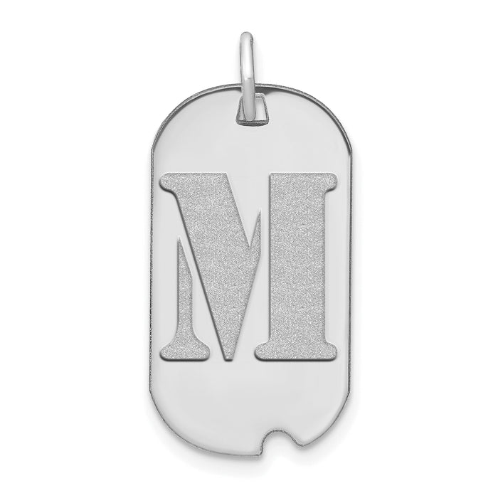 14kw Polished Letter M Initial Dog Tag Pendant-YC1439WM