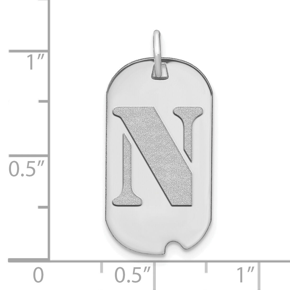 14kw Polished Letter N Initial Dog Tag Pendant-YC1439WN