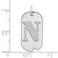 14kw Polished Letter N Initial Dog Tag Pendant-YC1439WN