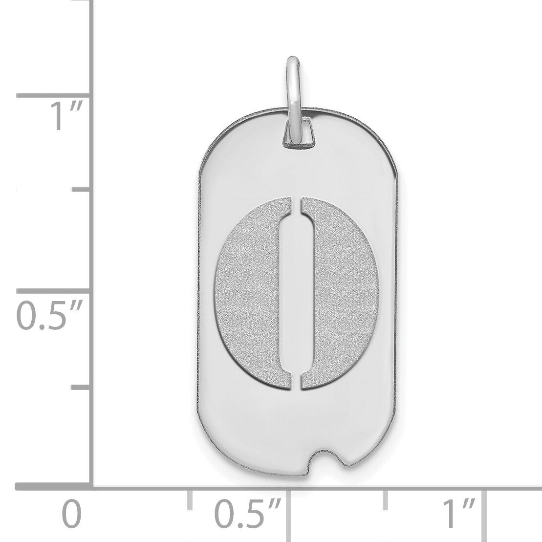 14kw Polished Letter O Initial Dog Tag Pendant-YC1439WO