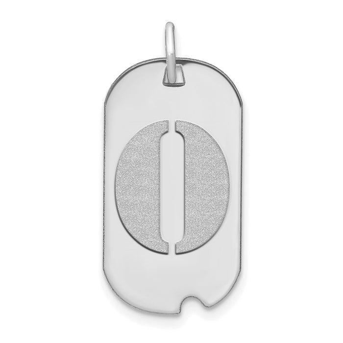 14kw Polished Letter O Initial Dog Tag Pendant-YC1439WO