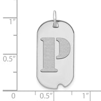 14kw Polished Letter P Initial Dog Tag Pendant-YC1439WP