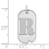 14kw Polished Letter R Initial Dog Tag Pendant-YC1439WR