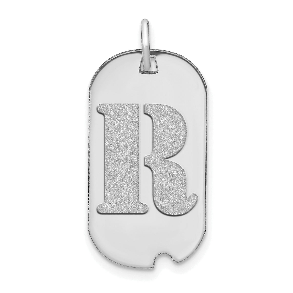 14kw Polished Letter R Initial Dog Tag Pendant-YC1439WR