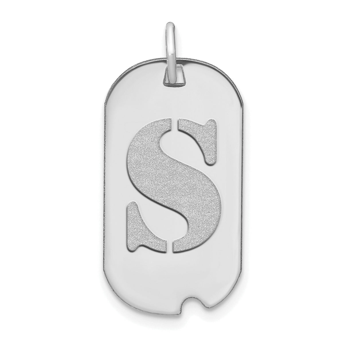14kw Polished Letter S Initial Dog Tag Pendant-YC1439WS