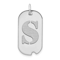 14kw Polished Letter S Initial Dog Tag Pendant-YC1439WS