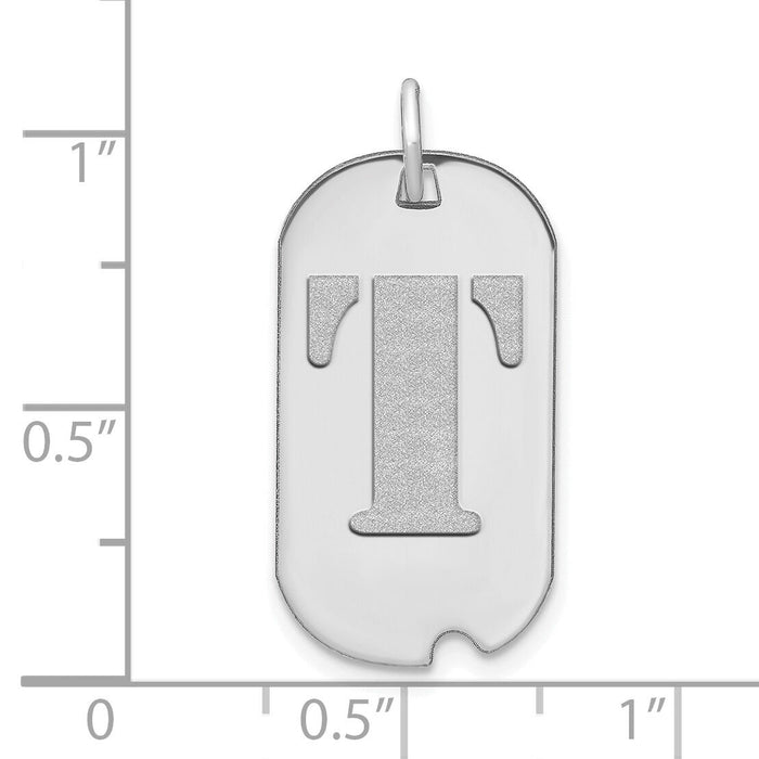 14kw Polished Letter T Initial Dog Tag Pendant-YC1439WT