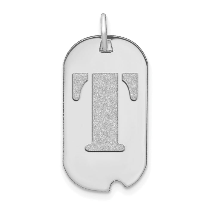 14kw Polished Letter T Initial Dog Tag Pendant-YC1439WT